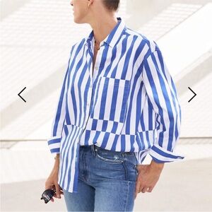 AYR Deep End Button Down Marais Blue Regatta Stripe